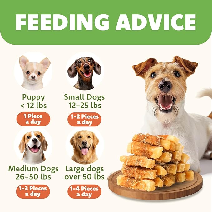 MON2SUN Chicken Wrapped Sweet Potato Dog Treats for All Breeds, Rawhide-Free Soft Chews for Training, No Artificial Colors, 10oz