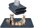 Reusable Guinea Pig Cage Liners, 47" x 24" (Pack of 2) Washable Pee Pads , Super Absorbent & Waterproof & Anti-Slip Pet Bedding Liner for Dogs, Bunny, Small Animals (Gray)