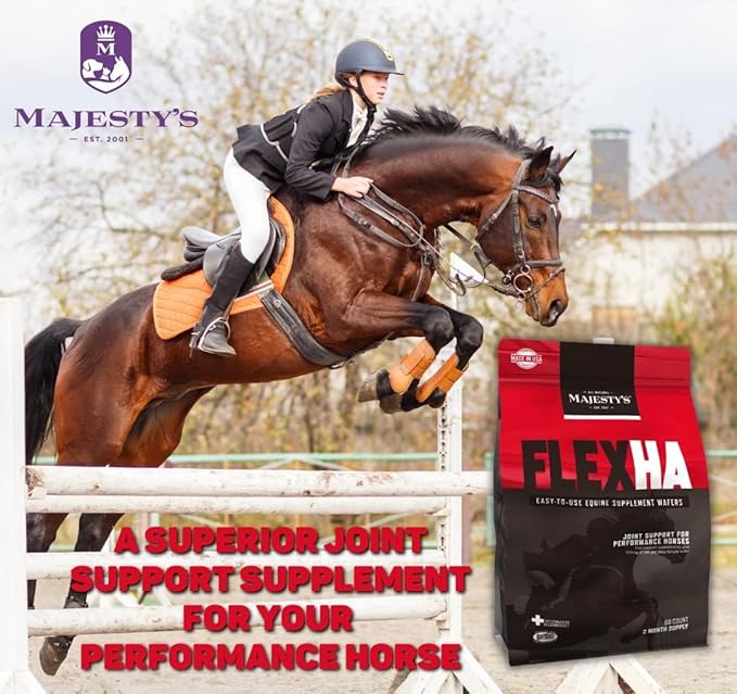 Majesty's Flex HA Wafers - Superior Performance Horse/Equine Joint Support Supplement - HA, Vitamin C, Yucca, Glucosamine (Peppermint, 2 Pack (120 Count Total))