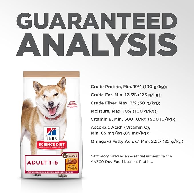 Hill's Science Diet Adult 1-6 No Corn, Wheat or Soy Dry Dog Food, Chicken, 4 lb. Bag