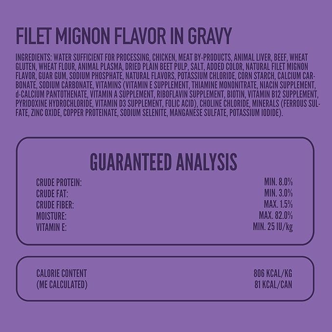 A Strong Heart Wet Dog Food Pouches, Filet Mignon Flavor in Gravy, 3.5 oz Pouches (Pack of 24), Made in The USA with Real Filet Mignon