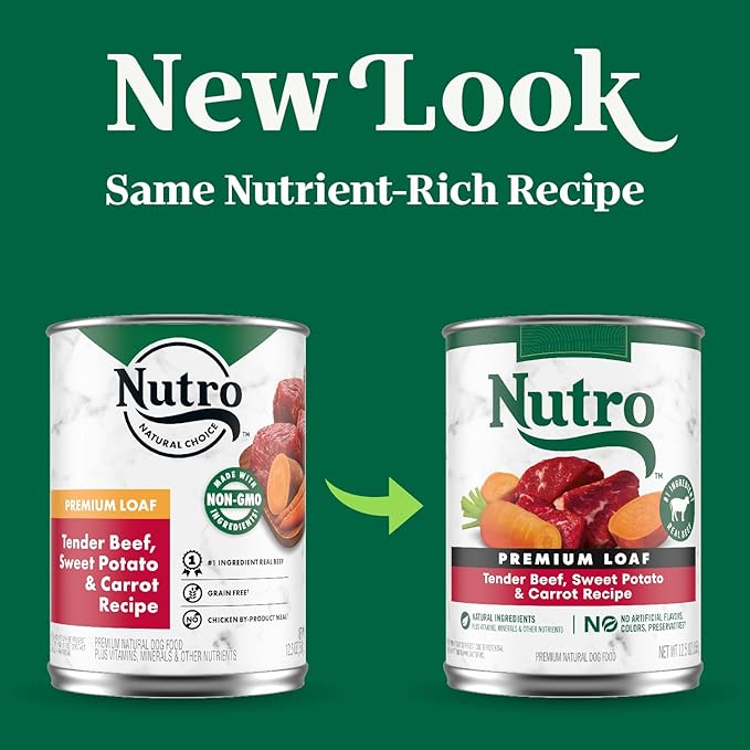 Nutro Natural Choice Premium Loaf Canned Dog Food, Adult Wet Dog Food Beef Recipe 12.5 oz. cans (12 Count)