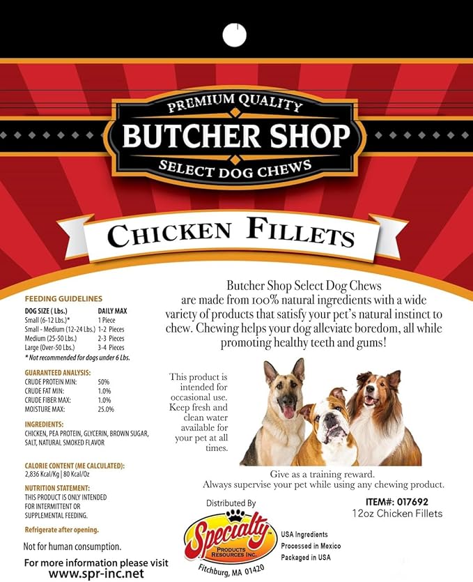 Butcher Shop Chicken Fillets Dog Treats (2 Pack - 12 oz per Pack)