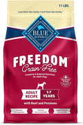 Blue Buffalo Freedom Grain-Free Dry Dog Food, Complete & Balanced Nutrition for Adult Dogs, Made in the USA with Natural Ingredients, Beef & Potatoes, 11-lb Bag