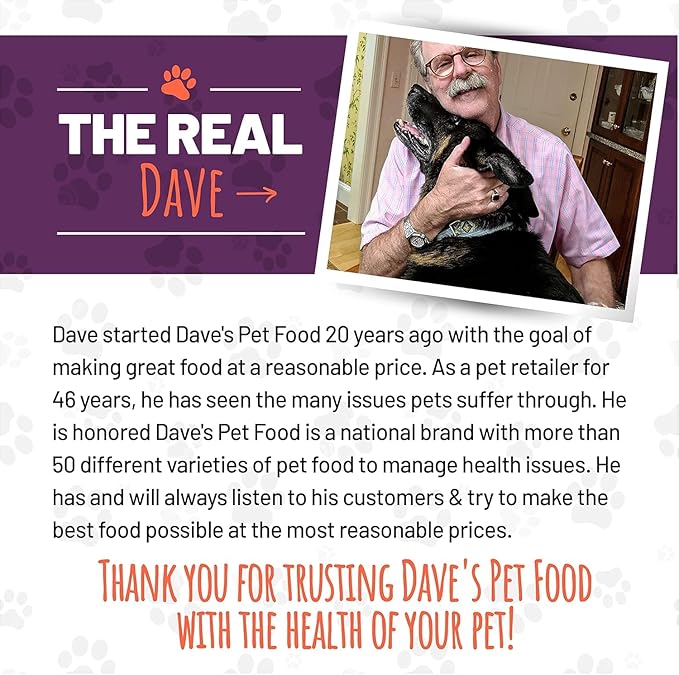 Dave's Pet Food Glucosamine Chondroitin for Dogs, Hip and Joint Support, Gluten-Free, Wet Senior Dog Food, 13.2 oz (Case of 12)