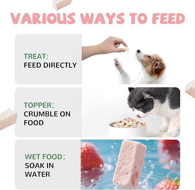 PAWUP Freeze Dried Dog Treats, Goat Milk Yogurt Flavor with Strawberry, Gentle Goat Milk Snacks for Sensitive Stomachs Puppies, 2.8 oz