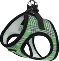 Bark Appeal Green Plaid Step-in Dog Harness for Extra Small Sized Pets – Updated Sizing, Re-Measuring is Essential – Soft Vest Harness – Anti-Choke with Adjustable Strap & Heavy Duty Clip – XXS