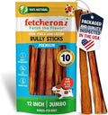 Jumbo Bully Sticks for Dogs - 100% Beef Premium Flavor - A Thick, Challenging Bully Stick for Your Large Dog and Aggressive Chewer- Long Lasting Dog Chews for Large Dogs (12 Inch, 10 Pack)