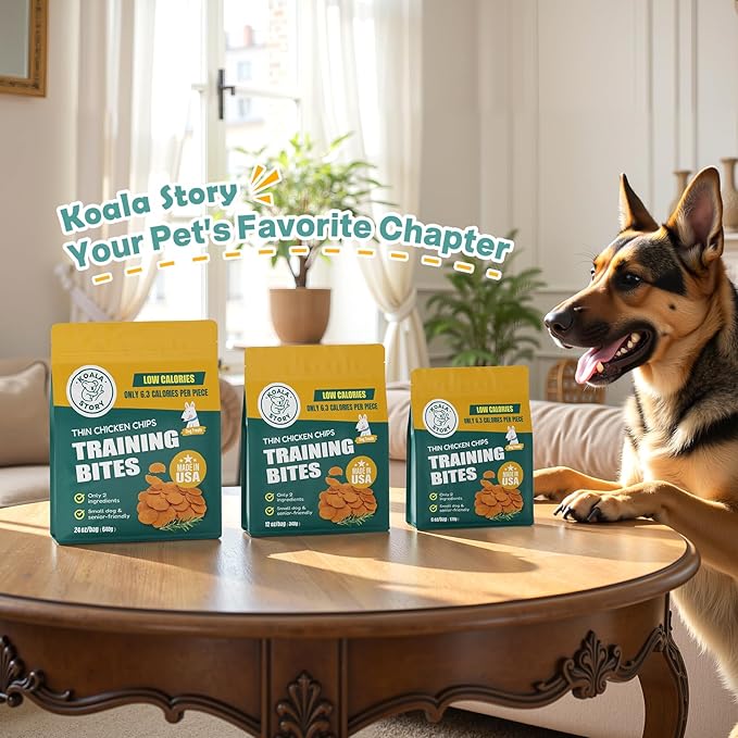 Dog Chicken Chips Treat - 6 oz, 100% Natural Ingredient Made in USA, High Protein Low Calorie Pet Training Chew Jerky Dried Food, Healthy Pet Supplies for Medium, Large Breeds & Puppy