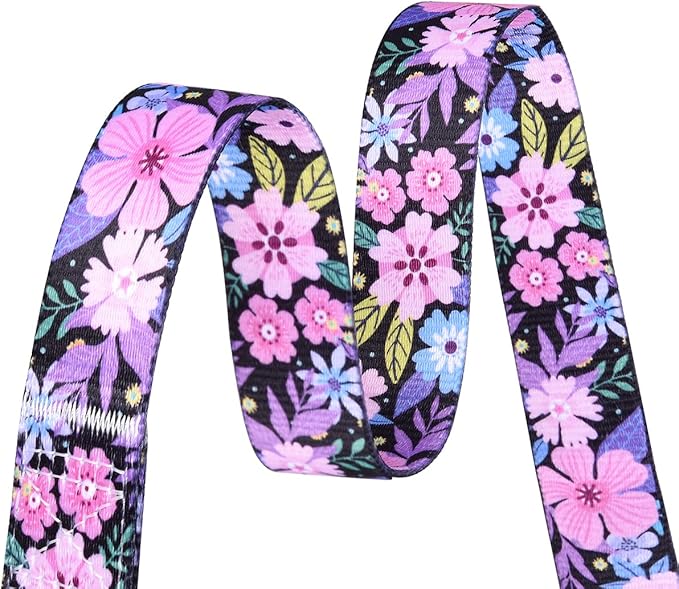 Dog Collar and Leash Set with Bohemia Floral Tribal Geometric Patterns - Soft Ethnic Style Collar Adjustable for Small Medium Large Dogs(Pink Floral Set,XS)