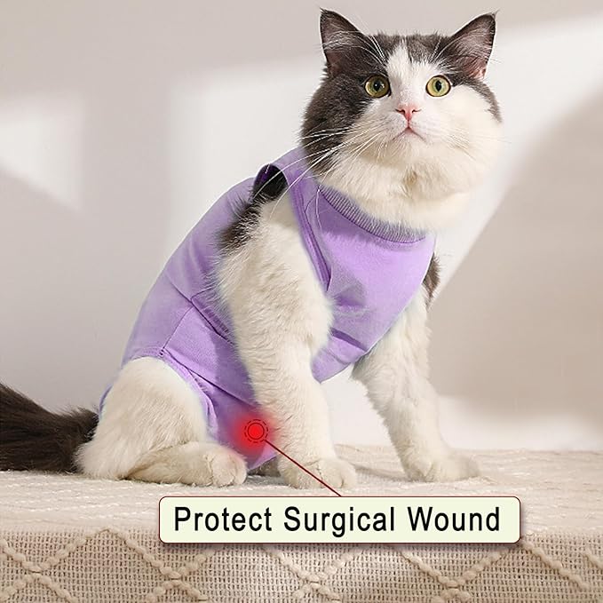cat Recovery Suit Soft Cat Surgery Recovery Suit Female Cat Onesie for Cats After Surgery,Cone E-Collar Alternative Anti-Licking Protective Outfit Pet Surgical Recovery Pajama Suit