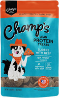 CHAMPS Soft Dog Treats for Digestive Support/Gut Health & Training Snacks Made with Pumpkin, Oat Fiber & Vinegar - Beef Sliders - 16 oz