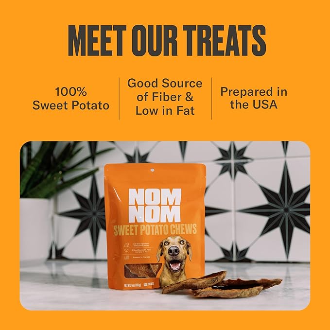 Sweet Potato Chew Treats - Single Ingredient Dog Snacks for Training, Rewards & Mealtime Toppers – No Fillers, Preservatives or Added Ingredients - Prepared in The USA for Dogs