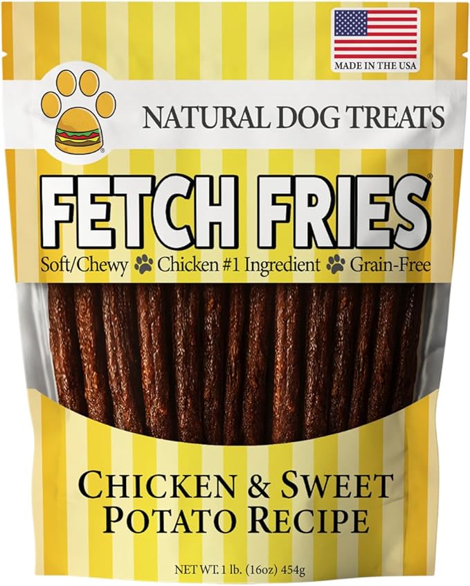 Chicken and Sweet Potato Dog Treats, Soft Chicken Jerky for Small and Large Breeds, Naturally Healthy, Made in The USA (16 oz)