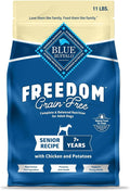 Blue Buffalo Freedom Grain-Free Senior Dry Dog Food, Provides Energy to Stay Active, Made in the USA with Natural Ingredients, Chicken & Potatoes, 11-lb Bag