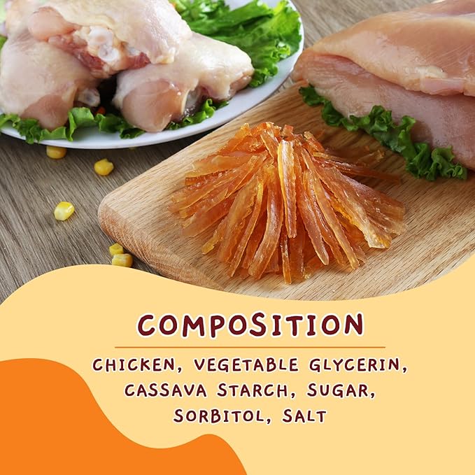 Jungle Calling Soft Training Treats for Small Dog and Cats, Mini Chicken Strips Puppy Training Edible Snacks Easy to Digest, Grain Free