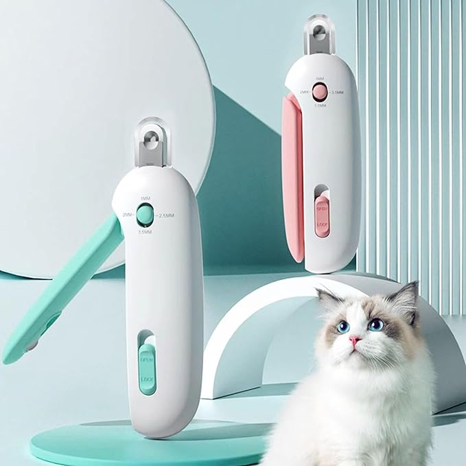 Pets Nail Clippers and Trimmers for Indoor Cats & Small Animals, Safety Lock and Nail File, Nail Trimmer & Claw Scissors for Home Grooming - Professional Grooming Tool for Pets (Blue)