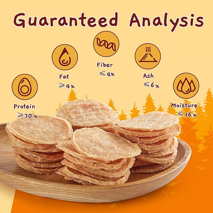Jungle Calling 32 Count Dog Treats, Single Ingredient Chicken Chips, Crunchy Jerky Chip Training Treat for Small Medium Large Breed Dogs