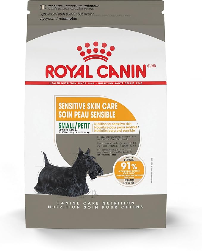 Royal Canin Canine Care Nutrition Small Sensitive Skin Care Adult Dry Dog Food, 3 lb Bag
