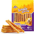 Jungle Calling 37 Count Collagen Sticks for Dogs, Chicken Flavored Chews, Long Lasting Rawhide Alternative Treats for Small Medium Dog, Healthy Chew Bones, 5 Inch