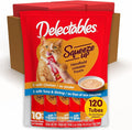 Delectables Squeeze Up Variety Pack, Creamy Squeezable Puree, Lickable Wet Cat Treats, Grain-Free, No Added Fillers, 0.5 Ounces Tube, 120 Tubes Total
