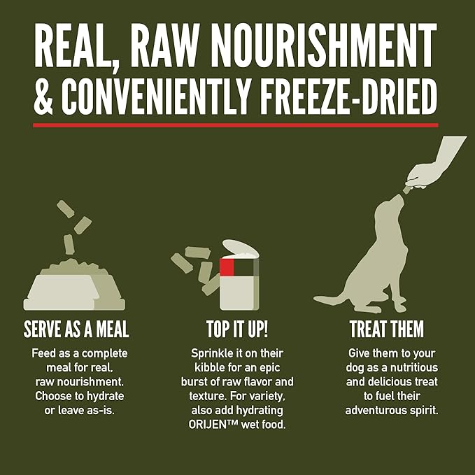ORIJEN Epic Bites Freeze-Dried Dry Dog Food Tundra Recipe 6oz Bag