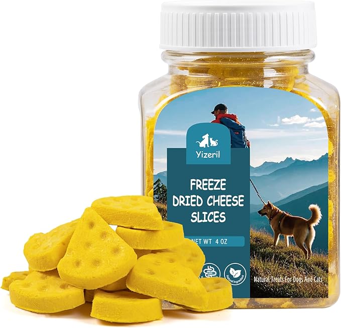 Freeze-Dried Chicken Cheese Cat Dog Treats,High Protein Pet Snacks Grain-Free, Add Pumpkin & Carrots for Digestive Health(40 PCS)