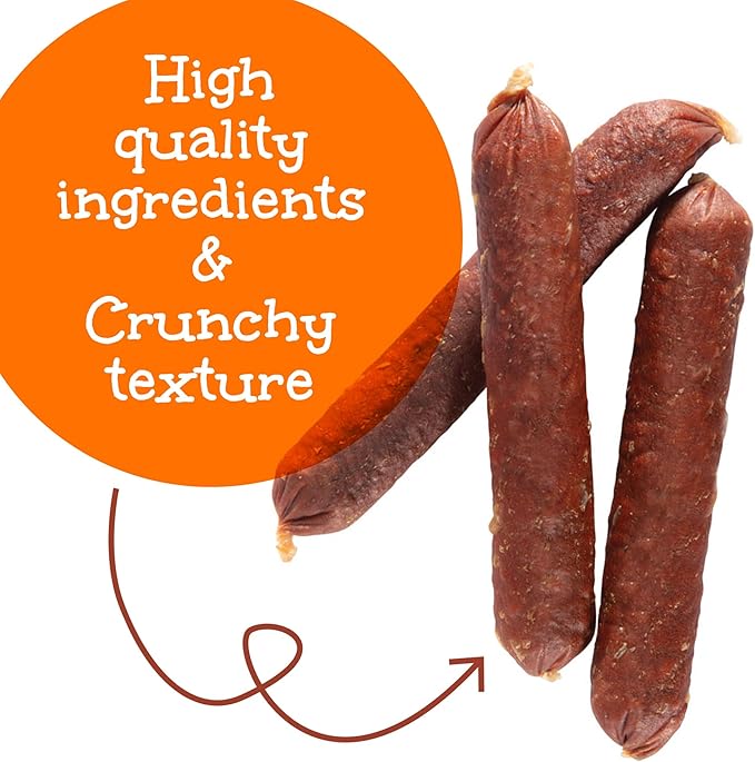 Happy Howie's Natural Dog Treats - Healthy Dog Treats, Real Beef & Natural Ingredients, Made in The USA, Hormone Free - Beef Sausage Links (4 Inch Treats)