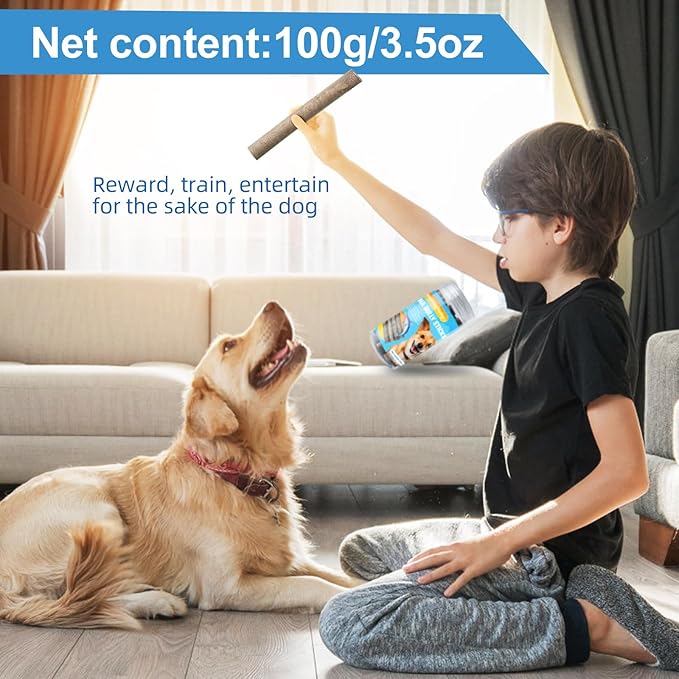 Tuna Sticks for Dogs – Natural Dental Chews with Deep Sea Nutrients & Herbal Extracts, Training Dog Treats for Puppies & Dogs, Promotes and Freshens Oral Health & Appetite Stimulation, 100g/3.5oz