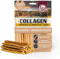 Wild Eats Venison Collagen Sticks for Dogs (25 Pack, 0.6 cm Wide) Long Lasting Dog Chews No Hide Dog Treat Bully Stick Alternative, Rawhide Free, Grain Free, High Protein