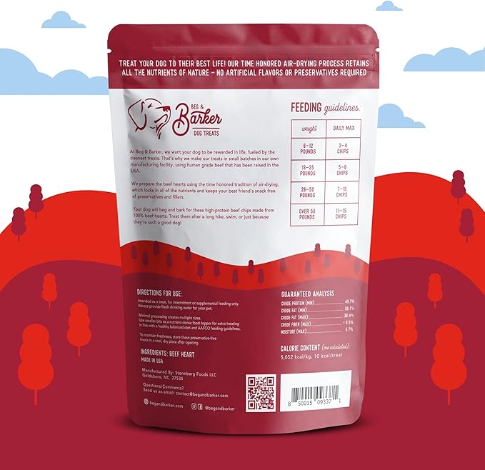 Beg & Barker Beef Chips for Dogs (3.5 Ounce, Pack of 2) - Single Ingredient Dog Treats Made for Large & Small Dogs Protein Human Grade Dog Treats Made from Real Meat Beef, Made in USA