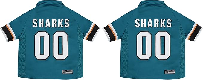 NHL San Jose Sharks Jersey for Dogs & Cats, Medium. - Let Your Pet Be A Real NHL Fan! (Pack of 2)