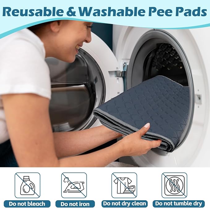 Reusable Guinea Pig Cage Liners, 12" x 12" (Pack of 3) Washable Pee Pads , Super Absorbent & Waterproof & Anti-Slip Pet Bedding Liner, Rabbit Cage Mat for Small Animals (Gray)