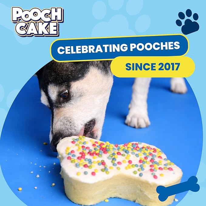 Dog Birthday Cake Kit - Birthday Cake Flavor with Sprinkles - Microwavable Cake Mix, Dog Icing Mix and Dog Safe Sprinkles - Made in USA - Reusable Silicone Pan