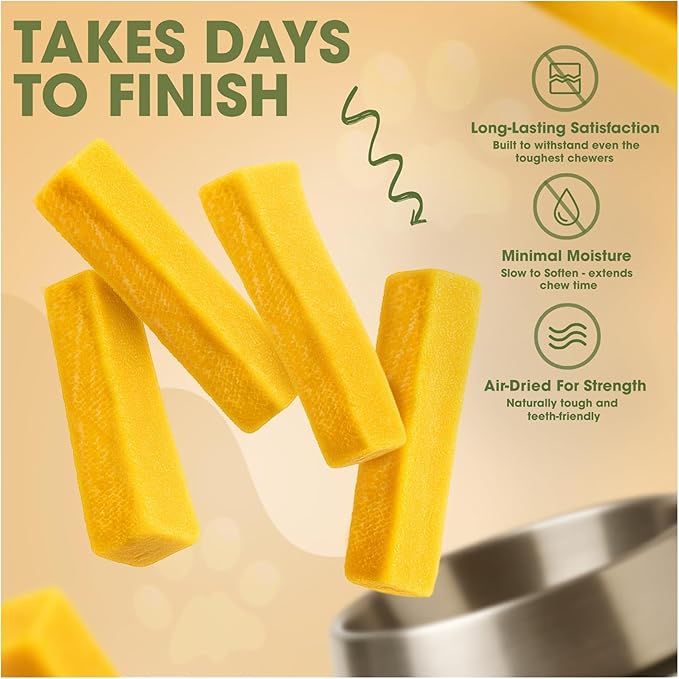 peaksNpaws Yak Cheese Himalayan Dog Chews, High Protein, Natural Dog Treats Small Dogs, Lactose Free Chew Sticks for Aggressive Chewers, Long Lasting Pet Treat for Dogs Under 15 lbs, 9 Small Chews