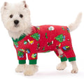 Dog Surgery Recovery Suit for Female Male Dogs, Christmas Dog Onesie Pajamas with Long Sleeve, Xmas Cat Abdominal Wound Bandages Surgical Suit for Shedding Skin Disease