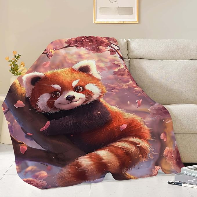 Red Panda Blanket Cute Red Panda Throw Blanket Gifts for Girls Boys Kids Women Men Adults Super Soft Cozy Plush Fluffy Fuzzy Fleece Blanket Home Decor 50''X60''