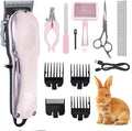 Rabbit Clippers for Grooming for Thick Heavy Coats,Quiet Cordless,Rechargeable,LED Display,High Power Professional Pet Hair Trimmer Shaver,Clippers Grooming Kit and Paw Trimmer for Bunny or Other Pets