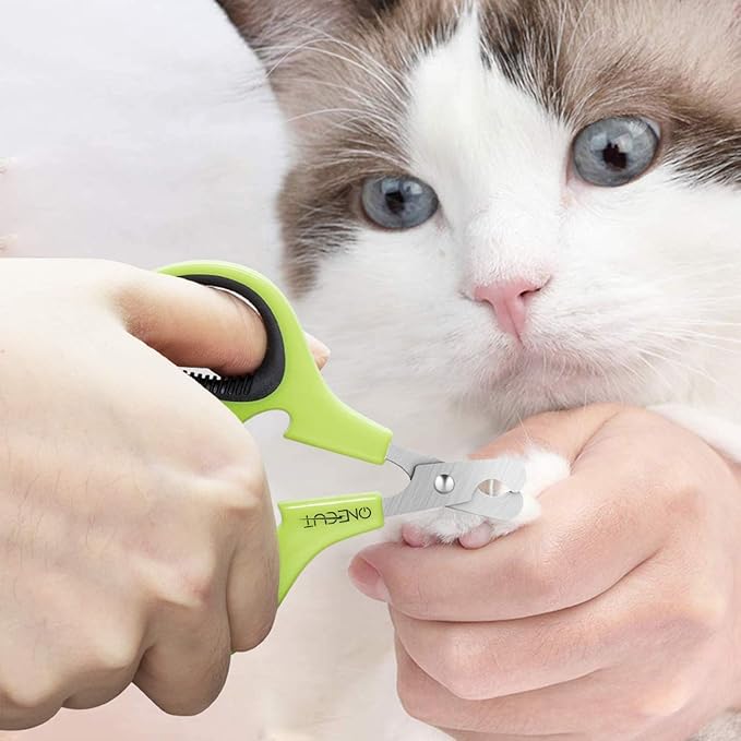 OneCut Pet Nail Clippers, Update Version Cat & Kitten Claw Nail Clippers for Trimming, Professional Pet Nail Clippers Best for a Cat, Puppy,Rabbit, Kitten & Small Dog,Sharp & Safe (Green)