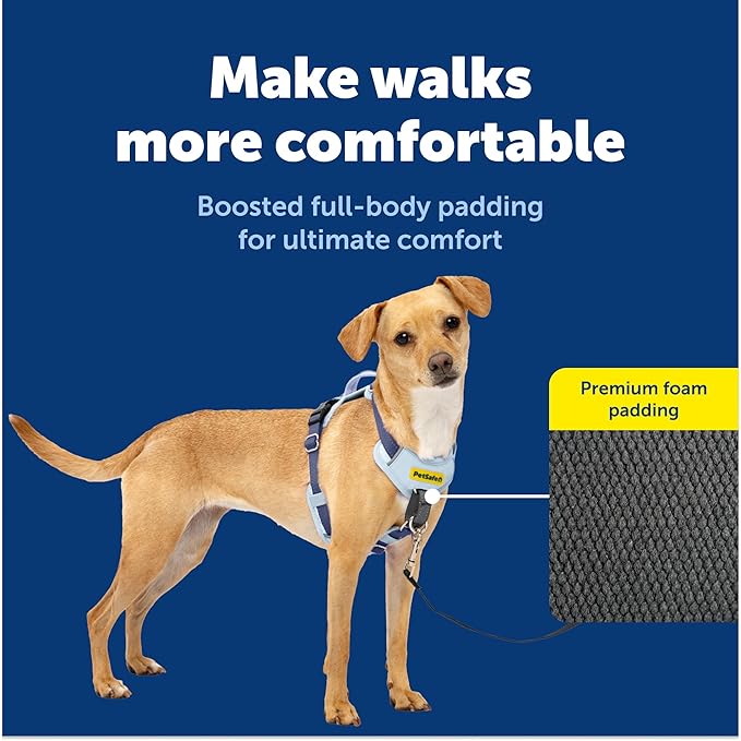 PetSafe Easy Walk Comfort No-Pull Dog Harness Full-Body Padding - Better Walks on the First Use - 5 Points of Adjustment X-Small, Blue