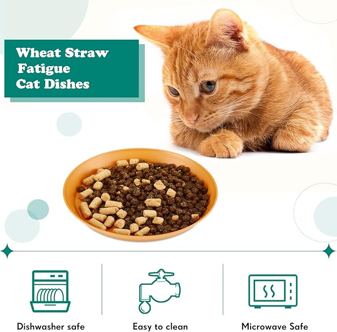 Gerrii 24 Pieces Fatigue Relief Cat Bowl 6 Inch Shallow Cat Food Dish Stray Wet Feeding Bowls Wide and Small Pet Plates for Ferrets Feral Short Legged Kitten Shelter(Elegant Color,Convention)