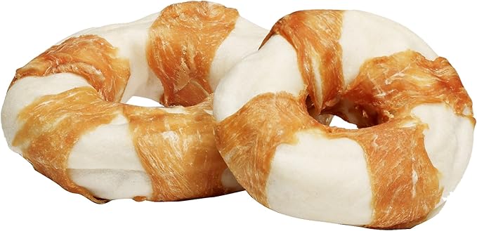K-9 Cookhouse Chicken Jerky Wrapped Donut Dog Treat, 3.5- Inch (Pack of 1)