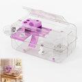 Large Hamster Cage 24" L×14" H - 360° Clear TV Shaped Pet Enclosure with 12-in-1 Starter Kit, 2-Tier Acrylic Habitat with Deep Burrowing Base, Silent Wheel for Syrian, Dwarf Hamsters & Gerbil Cage