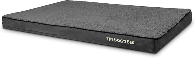 The Dog’s Bed Orthopedic Memory Foam Dog Bed for XXXL Dogs, Waterproof Washable Cover, Anti-Slip Base, Calming Surface – CertiPUR-Certified Foam, Grey Plush, 4 Inch Thick