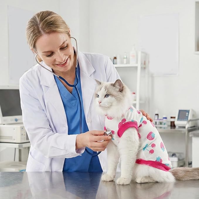 FEimaX Cat Surgery Recovery Suit Cat Onesie for Cats After Surgery Spay Surgical Cone of Shame Alternative Surgical Spay Suit for Female Cat, Post-Surgery or Skin Diseases Protection