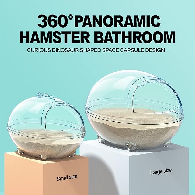 lazYYzal Hamster Bathroom,Hamster Bathtub Box,dust Bath for Hamster,Hamster Sand Bath Container,Hamster Bath,Hamster Bathing Bowl,Transparent Hamster Bathtub Toilet for Hamster Accessories (L)