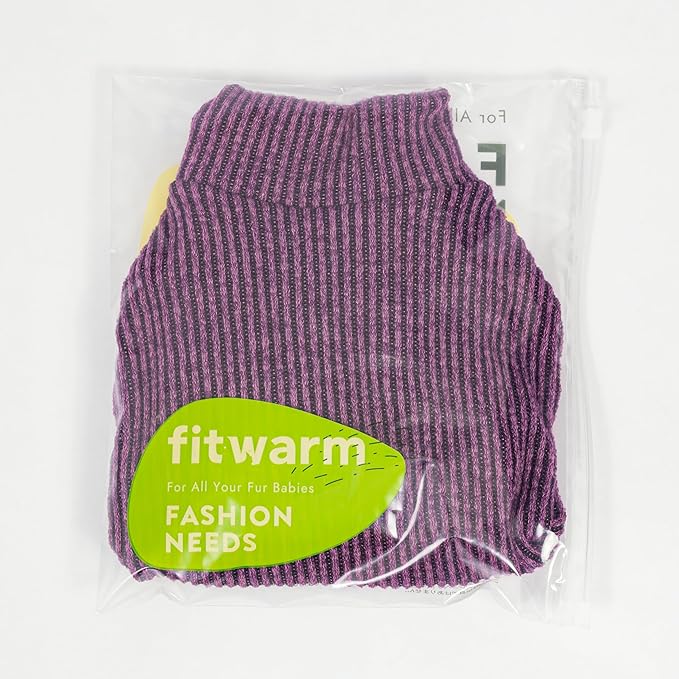 Fitwarm Mock Neck Knitted Dog Pajamas, Warm Winter Clothes for Small Dogs Boy Girl, Pet Onesie, Purple, XL