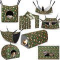 Geelin 8 in 1 Rat Hammock Ferret Hammock Guinea Pig House Hideout Ferret Cave Beds Washable Chinchilla Hamster Cage Accessories Bed Toys for Summer Small Animals Pet Bunny Squirrel