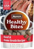 Healthy Bites Grain Free Dog Treats, Soft Treats with Bone Broth for Dogs, Beef and Bone Broth Recipe - 6 oz. Pouch