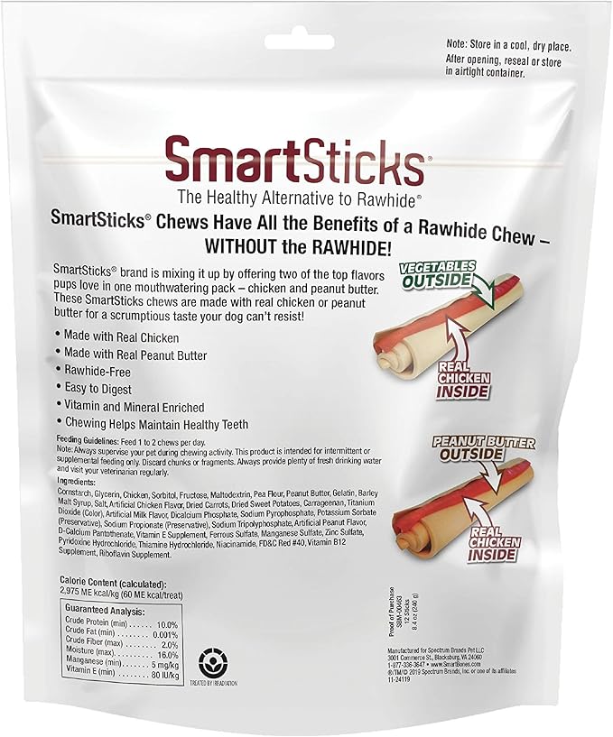 SmartBones SmartSticks, Treat Your Dog to a Rawhide-Free Chew Made With Real Meat and Vegetables